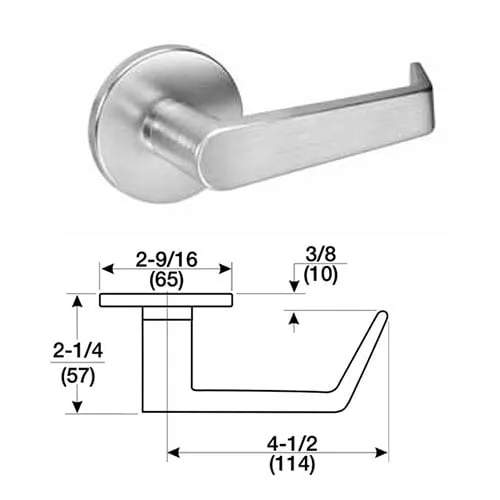 Accentra (formerly Yale) AUR 8822FL Dormitory/Exit Mortise Lock with Augusta Lever, Standard Rose