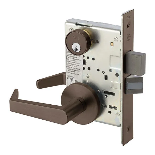 Accentra (formerly Yale) AUR 8822FL Dormitory/Exit Mortise Lock with Augusta Lever, Standard Rose