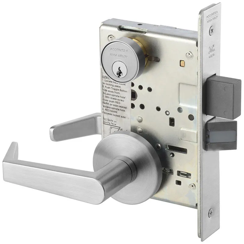 Accentra (formerly Yale) AUR 8822FL Dormitory/Exit Mortise Lock with Augusta Lever, Standard Rose