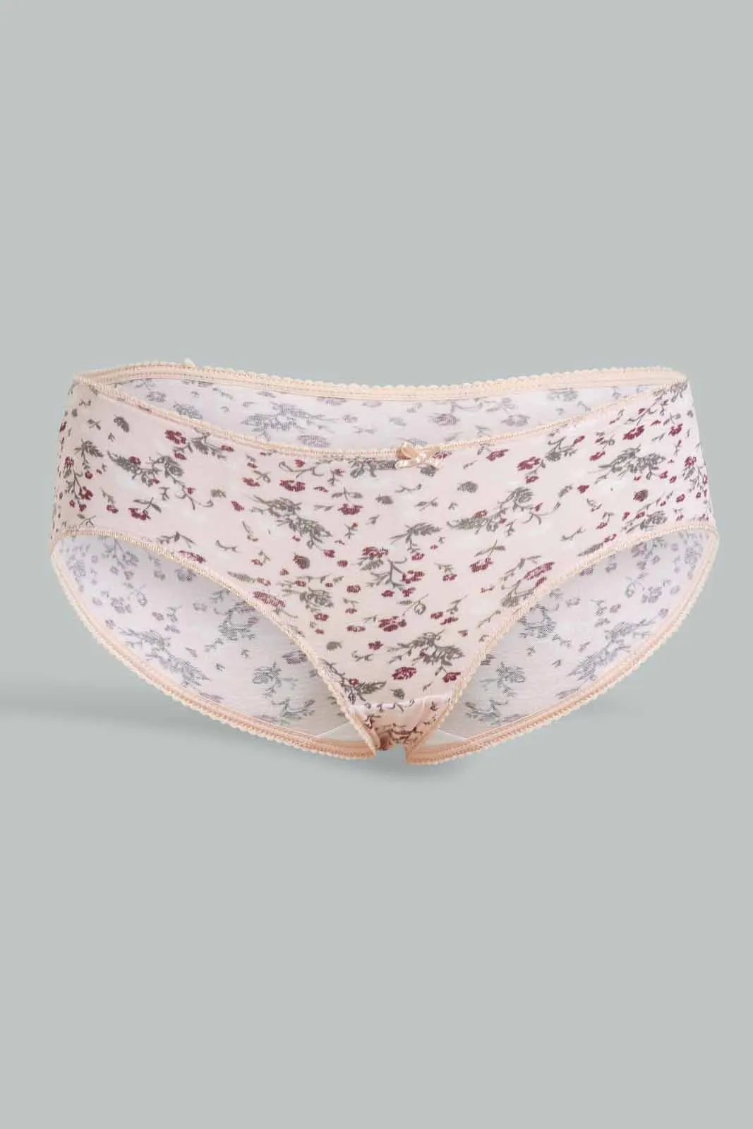 Assorted Floral And Plain Boyleg Briefs For Women (Pack of 5)