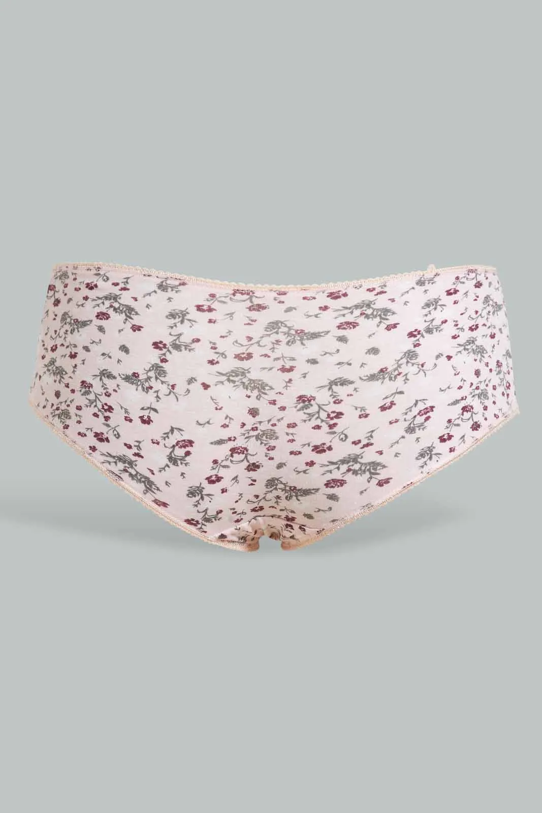 Assorted Floral And Plain Boyleg Briefs For Women (Pack of 5)