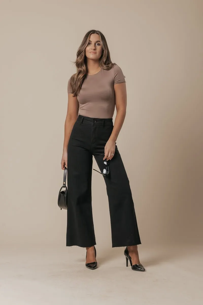 Black Straight Wide Leg Pants