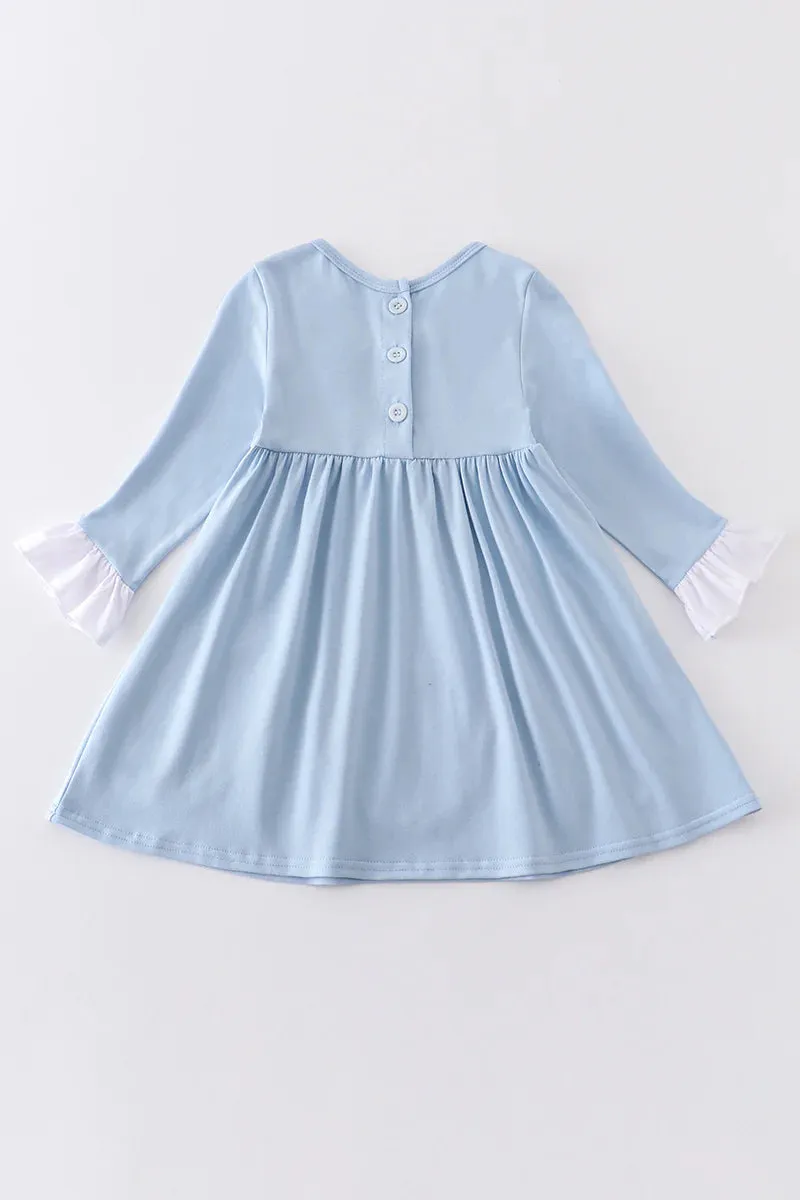 Blue Hearts Ruffle Dress