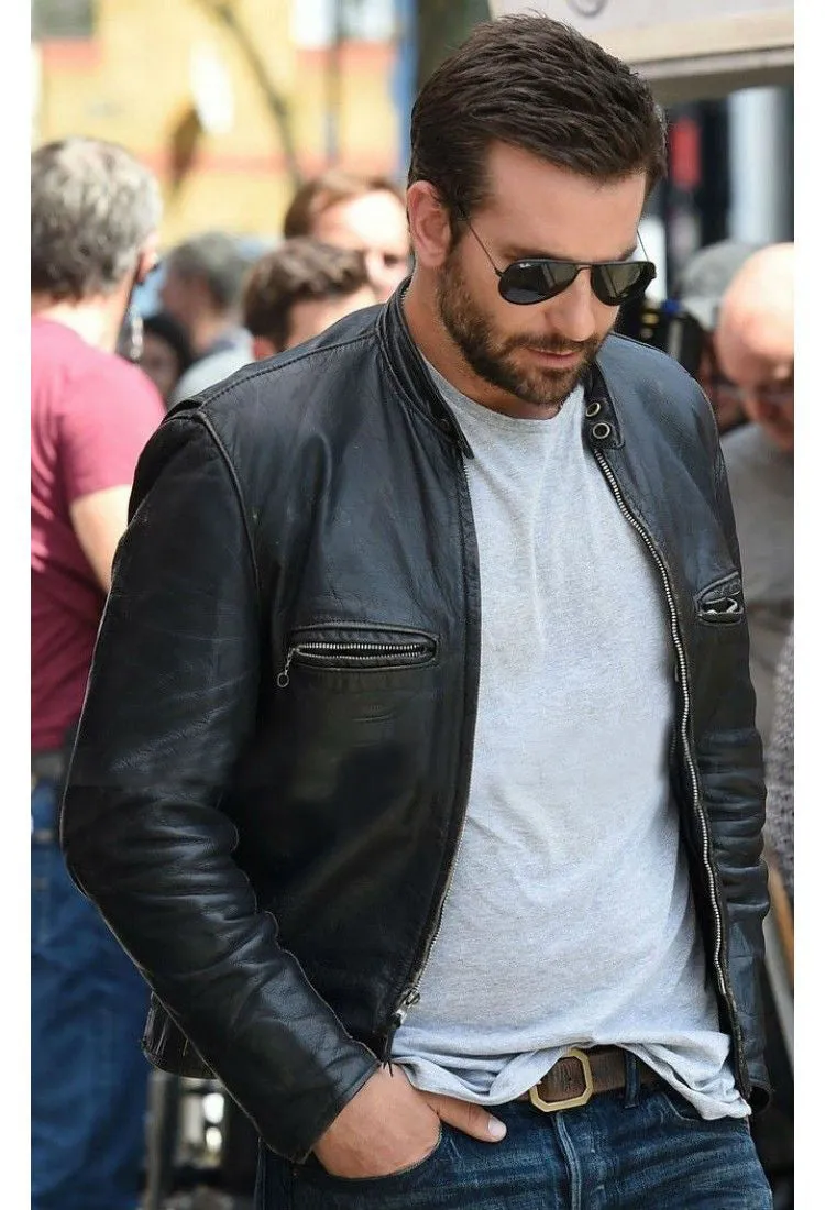 Burnt Bradley Cooper (Adam Jones) Black Biker Jacket