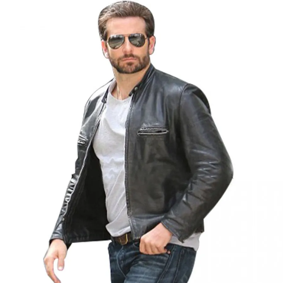 Burnt Bradley Cooper (Adam Jones) Black Biker Jacket