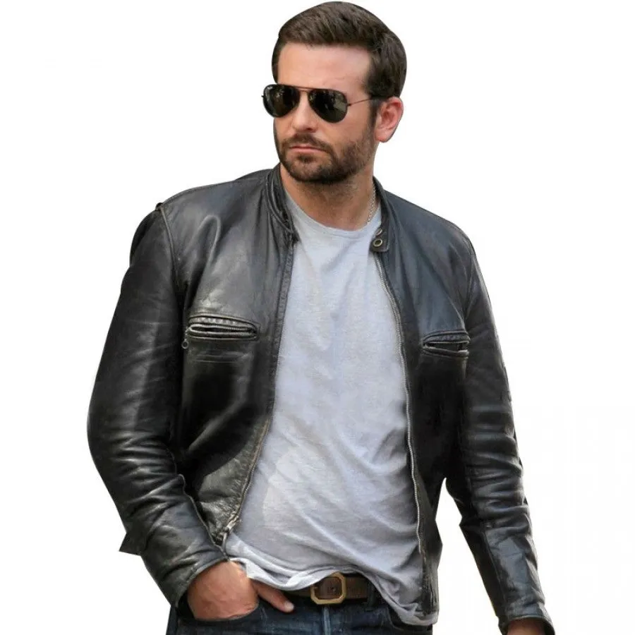 Burnt Bradley Cooper (Adam Jones) Black Biker Jacket