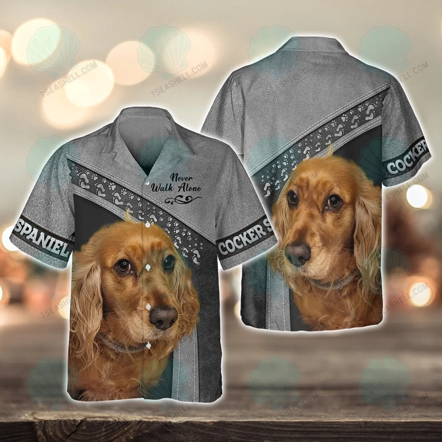 Cocker Spaniel Love Never Walk Alone 3D Full Print Shirts, Christmas Dog Memorial Gifts for loss of Dog