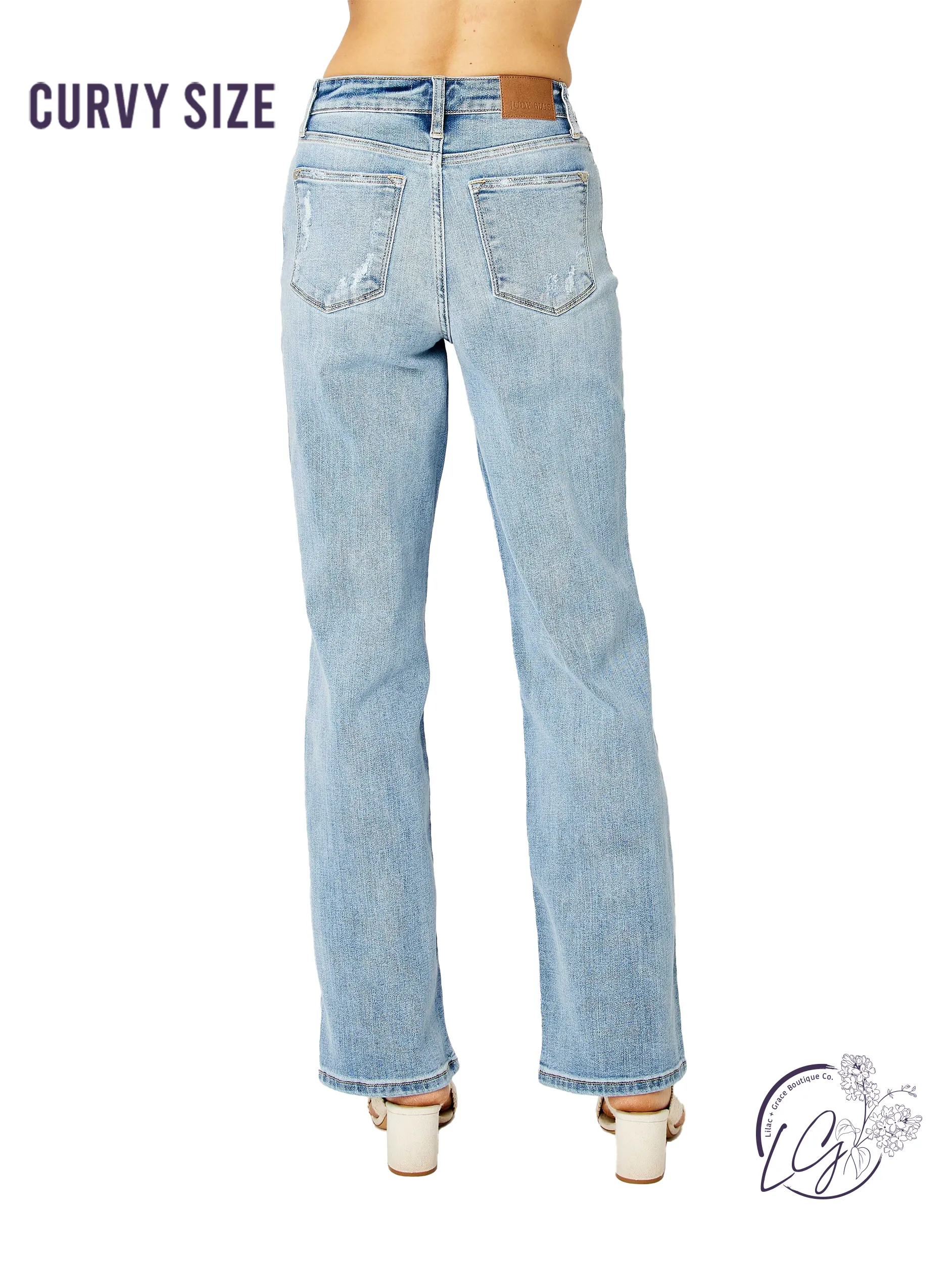 Curvy Karina Light Wash Straight Leg Jeans by Judy Blue