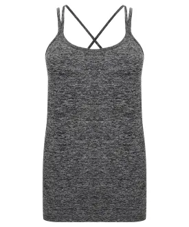 Dark Grey Marl - Women's seamless strappy vest