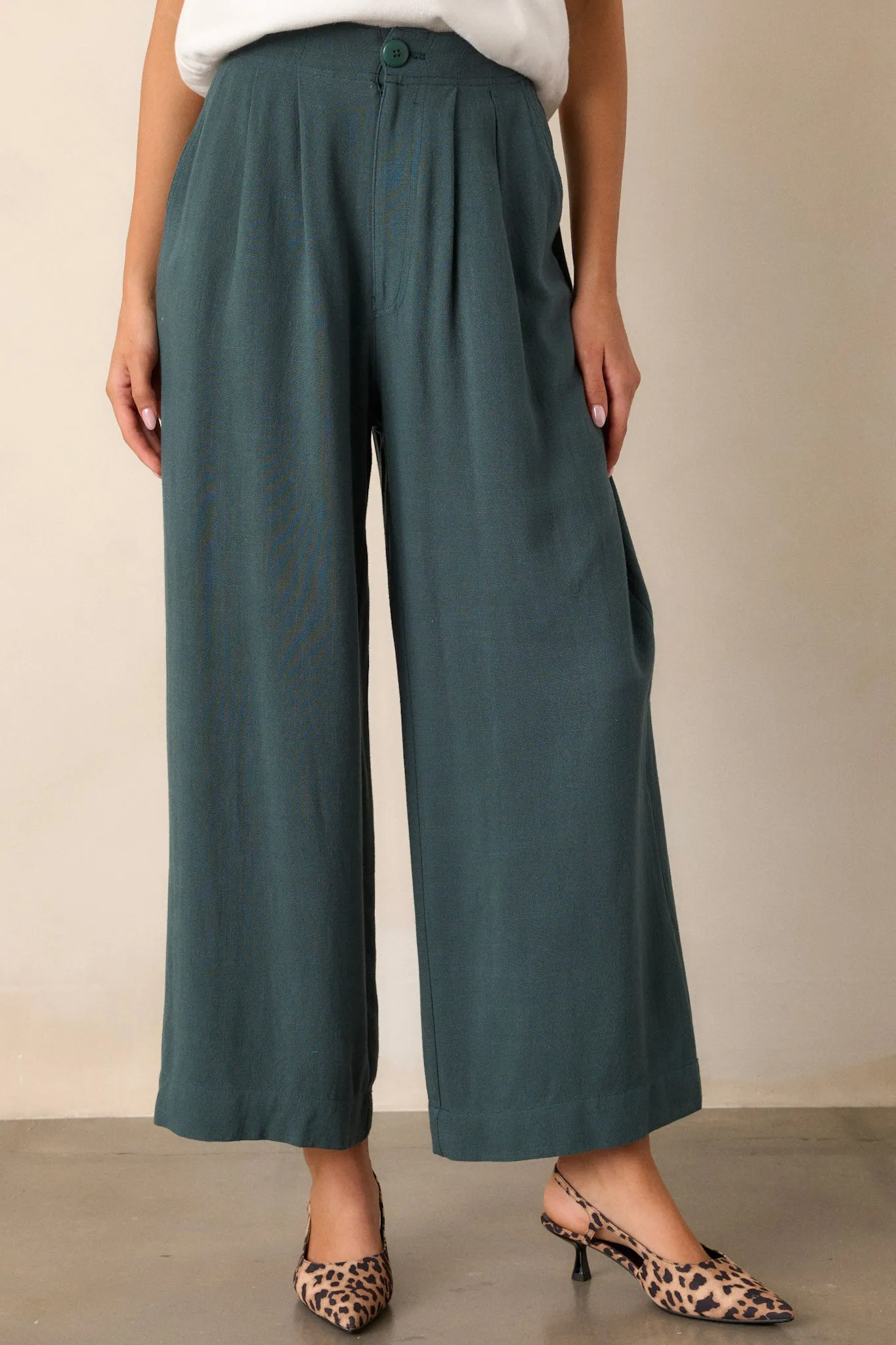 Drift Away Green Straight Leg Pants