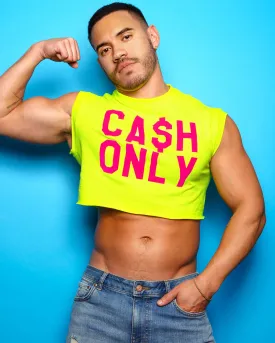 Fluorescent pink flock cash only - Fluorescent yellow crop top