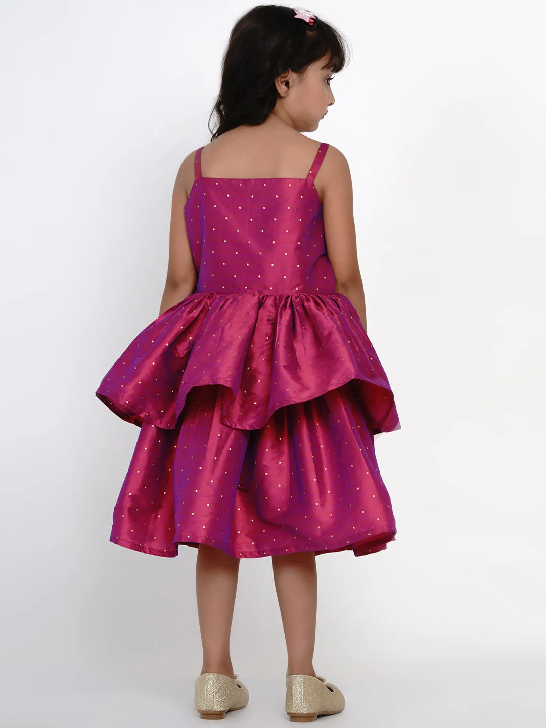 Fuchsia Jacquard Midi Dress