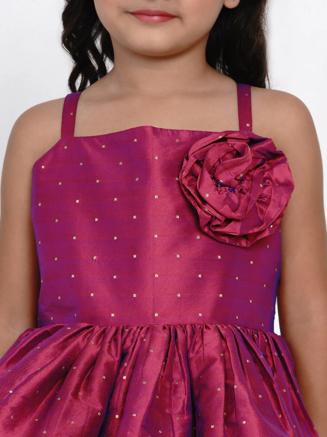 Fuchsia Jacquard Midi Dress