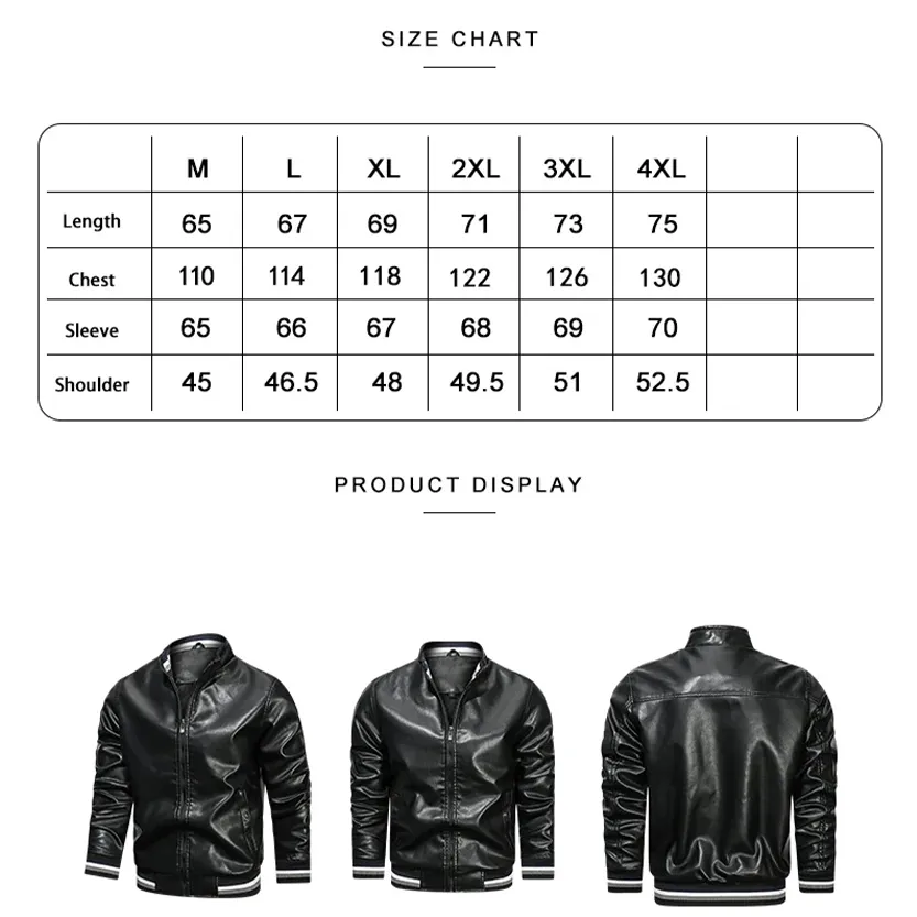 Funki Buys | Jackets | Men's Faux Leather Stand Bomber Jacket