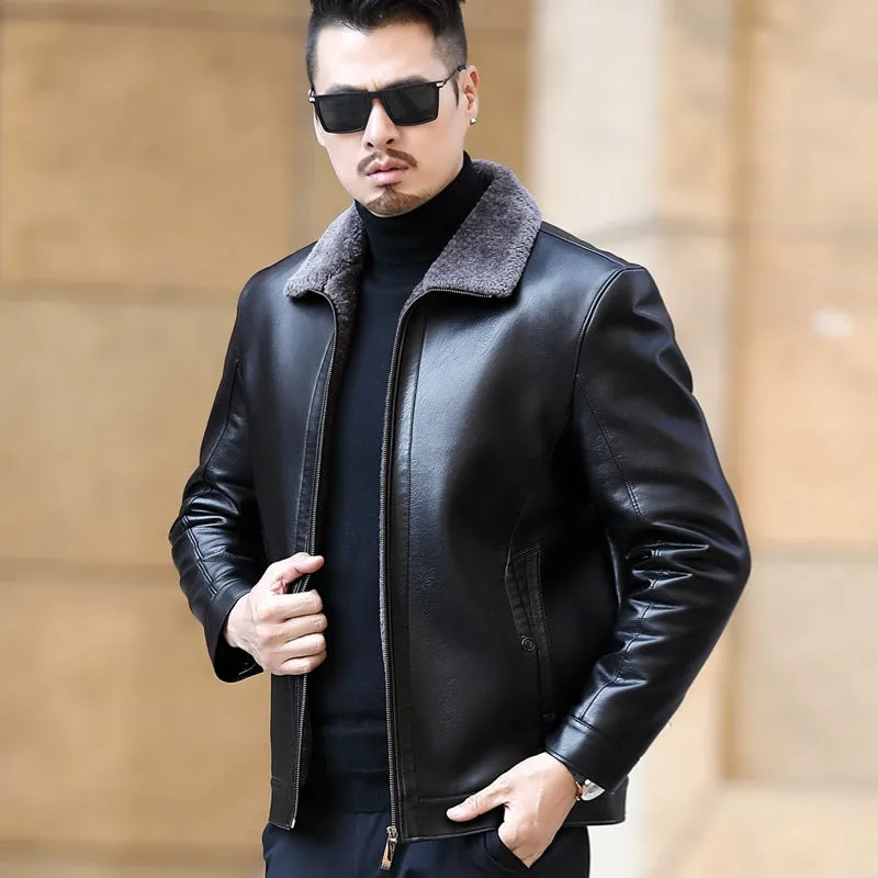 Funki Buys | Jackets | Men's Leather Luxury Sheepskin Jacket