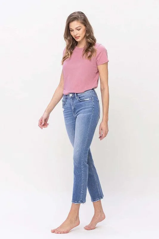 High Rise Slim Straight Jeans - Flying Monkey