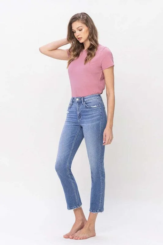 High Rise Slim Straight Jeans - Flying Monkey