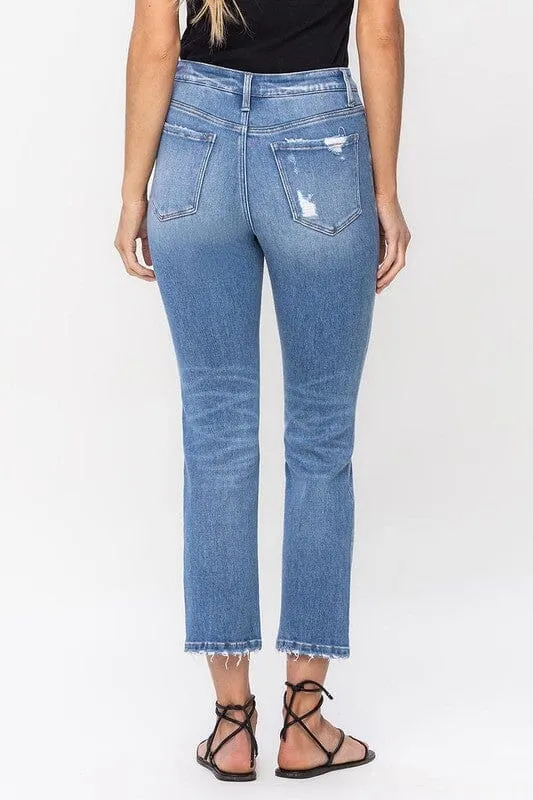 High Rise Slim Straight Jeans - Flying Monkey