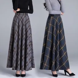 High Waist A-Line Maxi Skirt