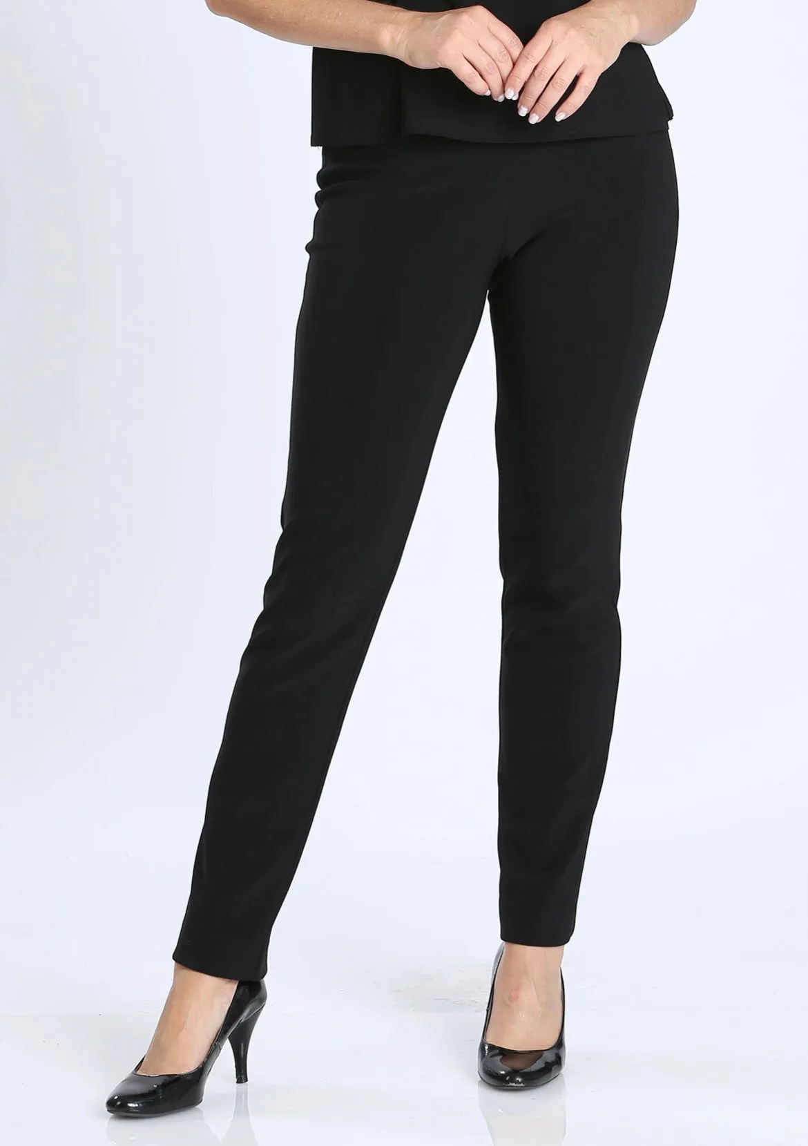 IC Collection Black Bottom Split Straight Pants