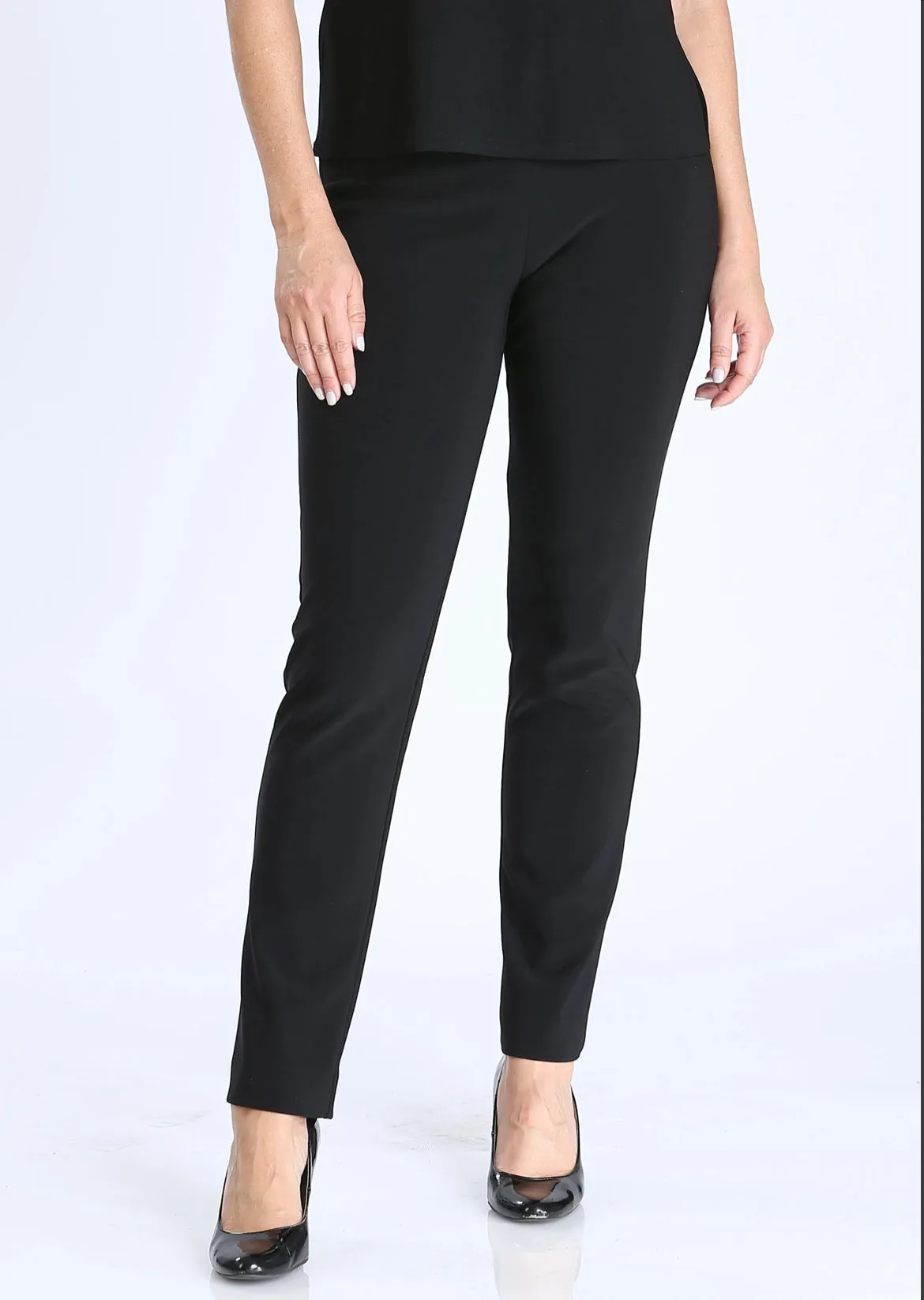 IC Collection Black Bottom Split Straight Pants