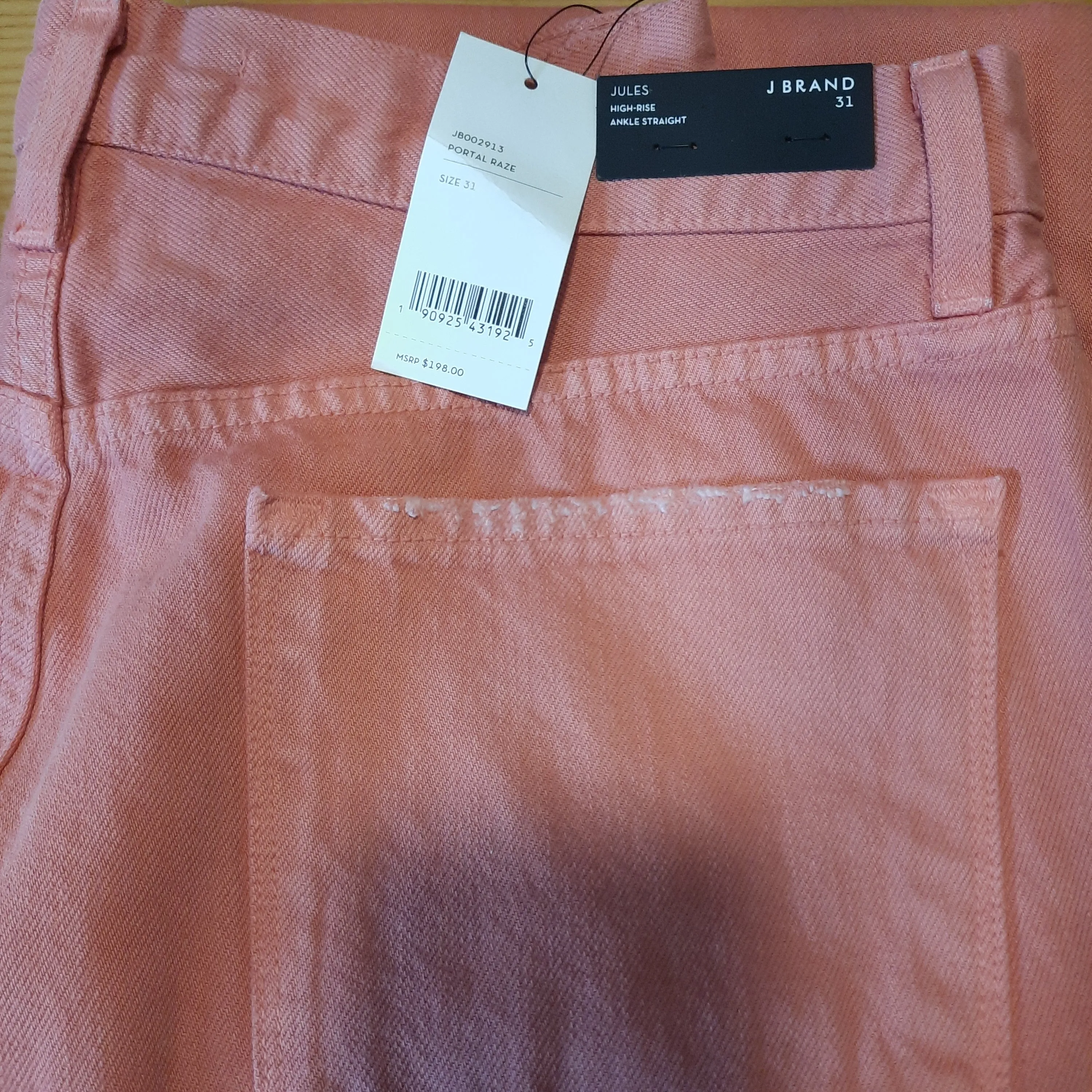 J Brand Jules High-Rise Ankle Straight Jeans Size 31