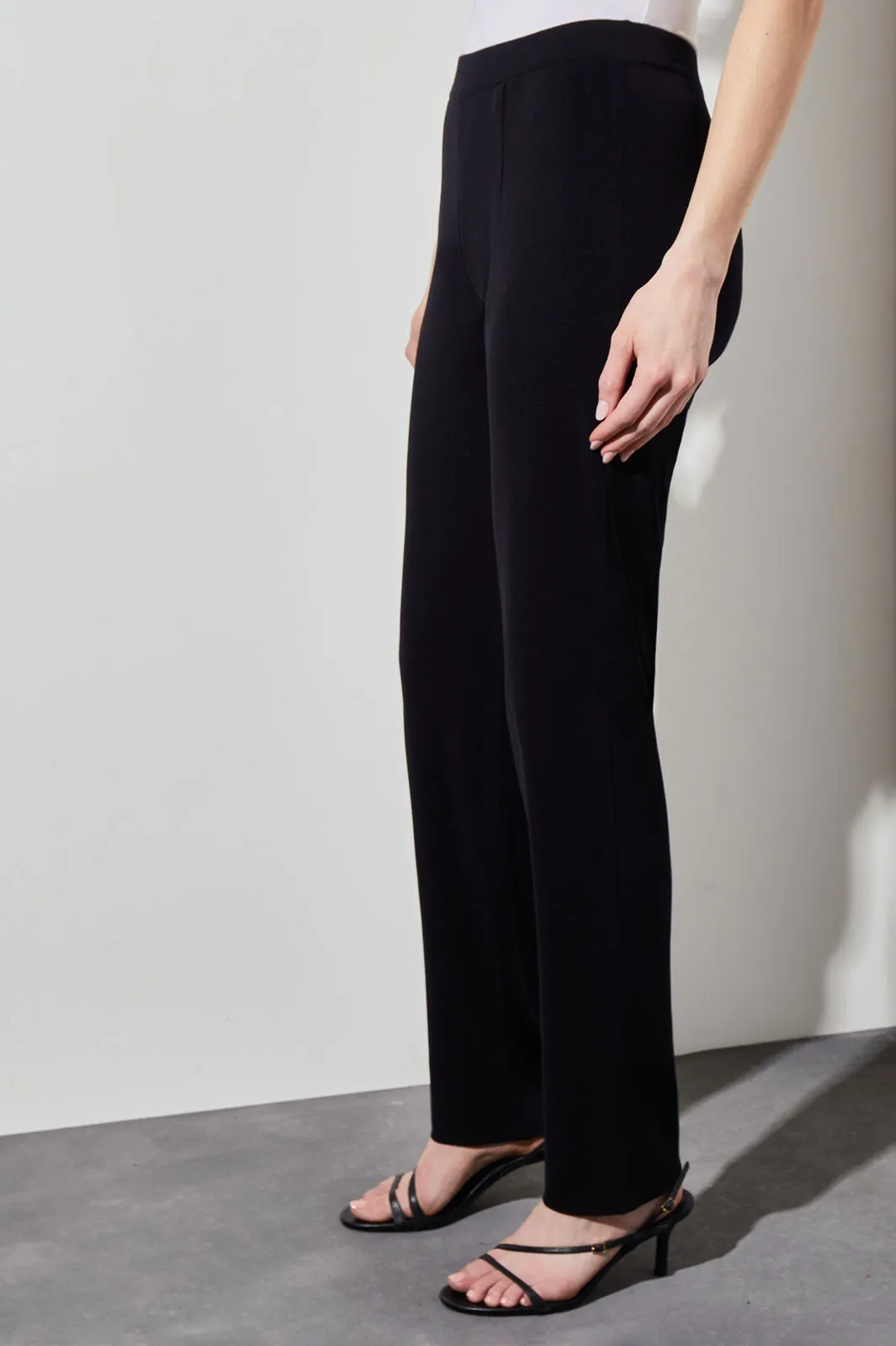 Knit Straight-Leg Cropped Pants