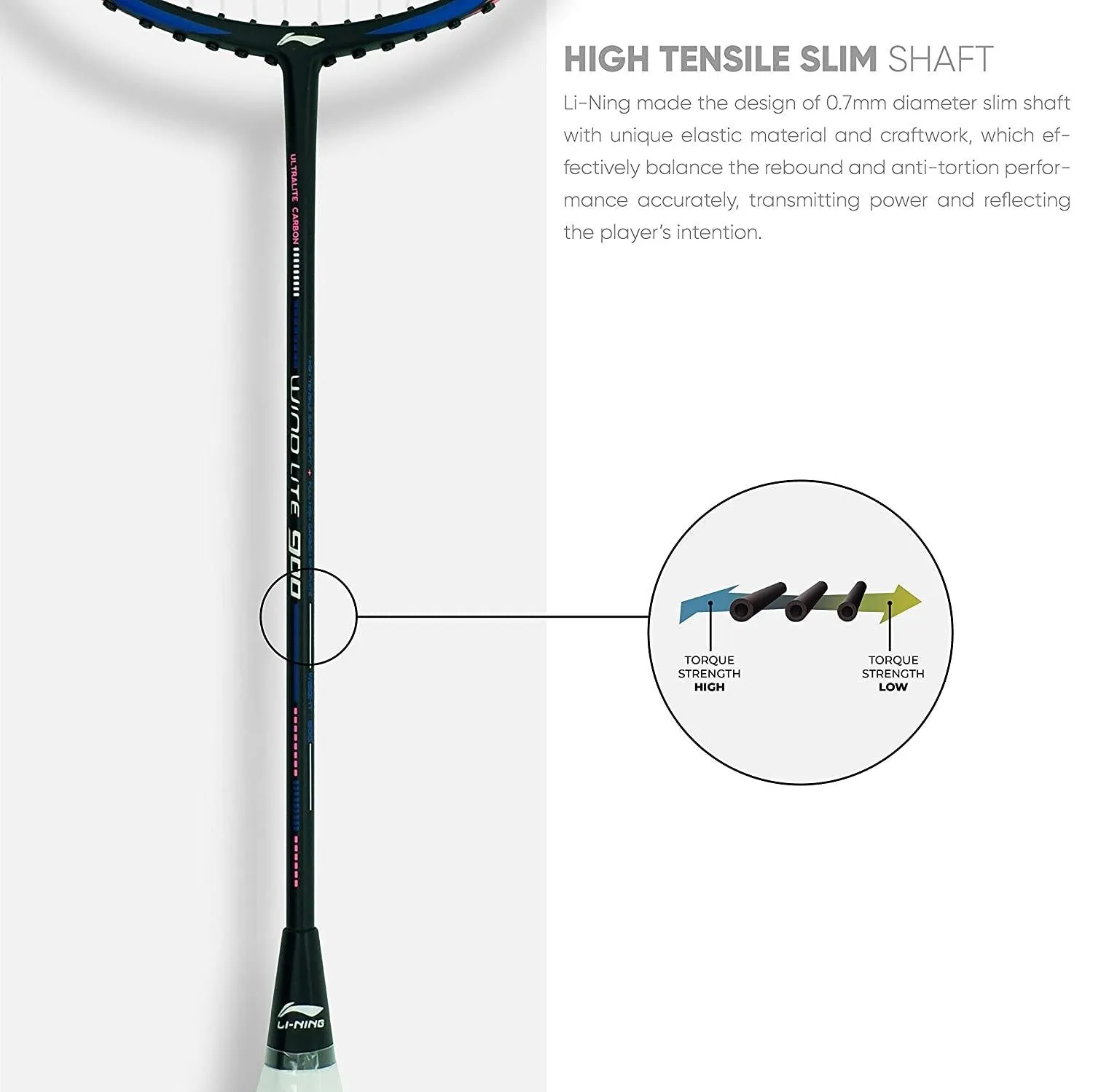 Li-Ning Wind Lite 900 Carbon Fibre Strung Badminton Racket