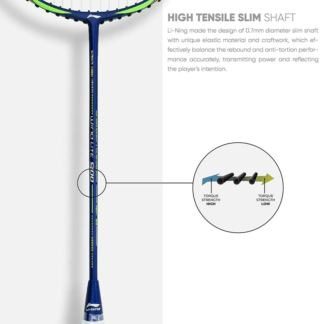 Li-Ning Wind Lite 900 Carbon Fibre Strung Badminton Racket