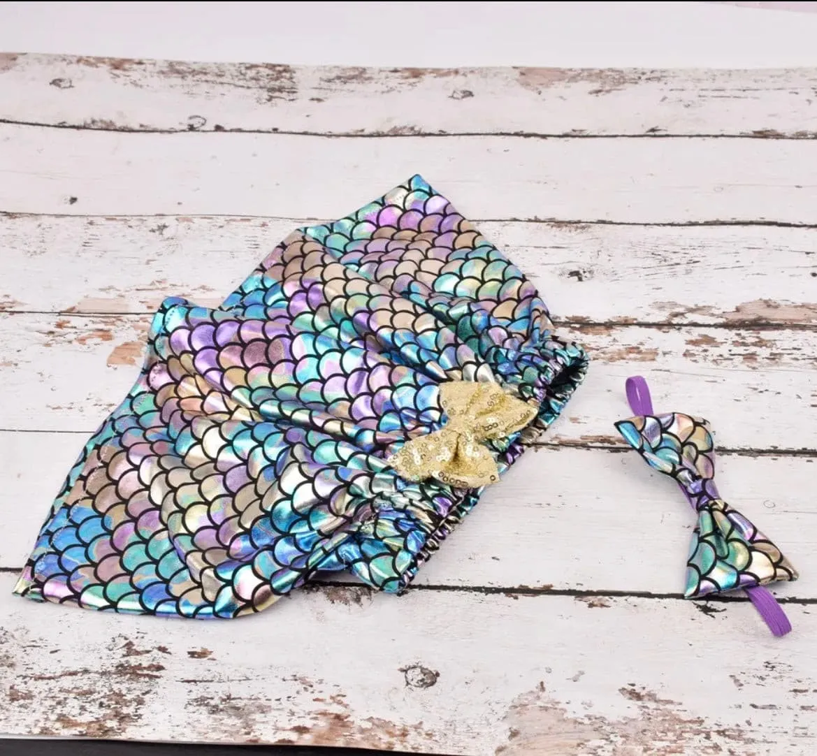 Mermaid First Birthday One Romper -Purple Shimmer