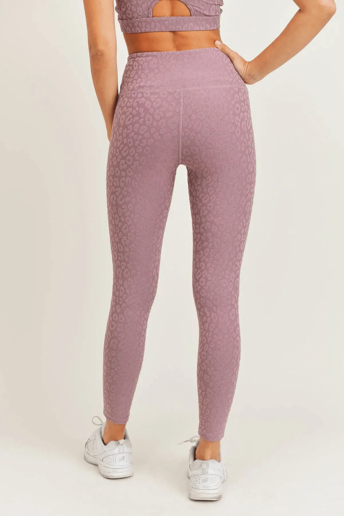 Mono B Leopard Jacquard TACTEL® High-Waisted Legging - Mauve21