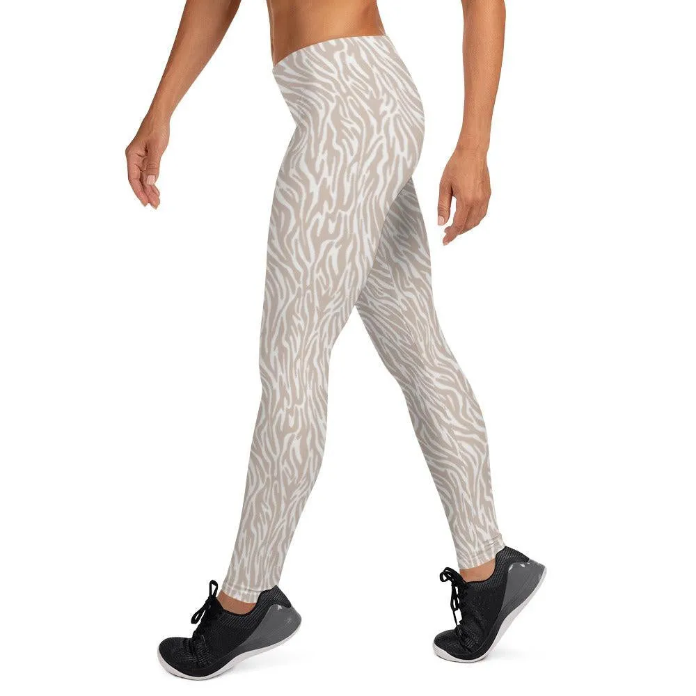 Off-White Animal Print Women's Mid-Rise Leggings