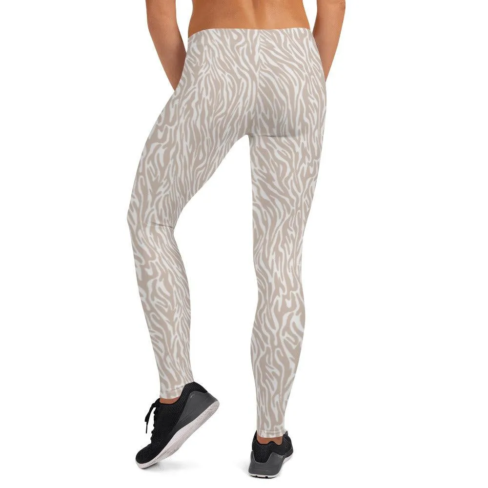 Off-White Animal Print Women's Mid-Rise Leggings