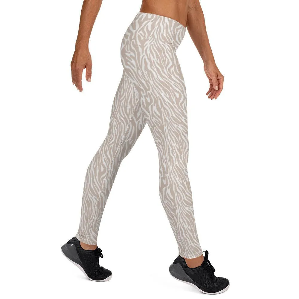 Off-White Animal Print Women's Mid-Rise Leggings