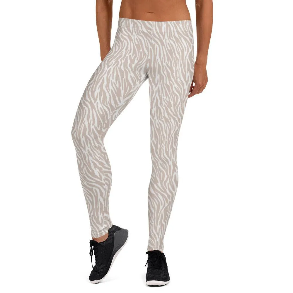 Off-White Animal Print Women's Mid-Rise Leggings