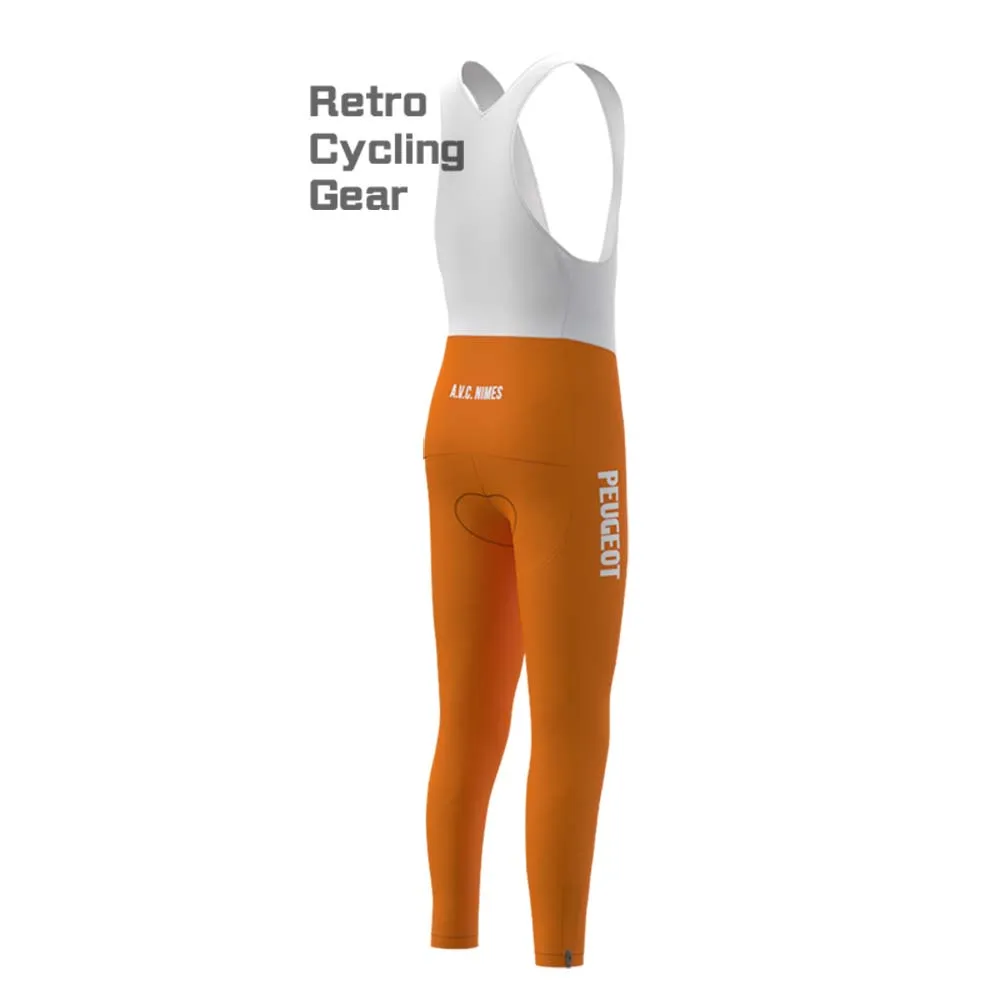 Orange PEUGEOT Retro Bib Cycling Pants