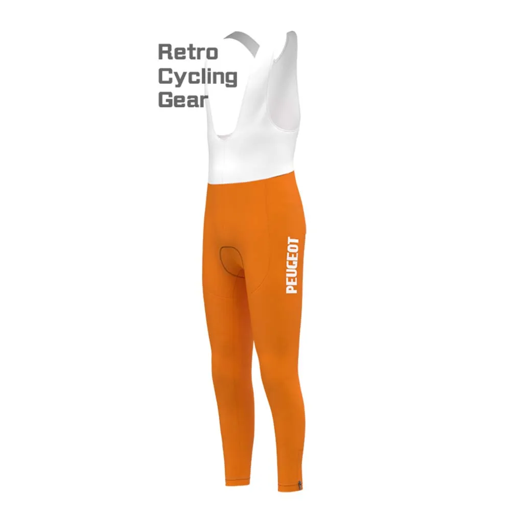 Orange PEUGEOT Retro Bib Cycling Pants