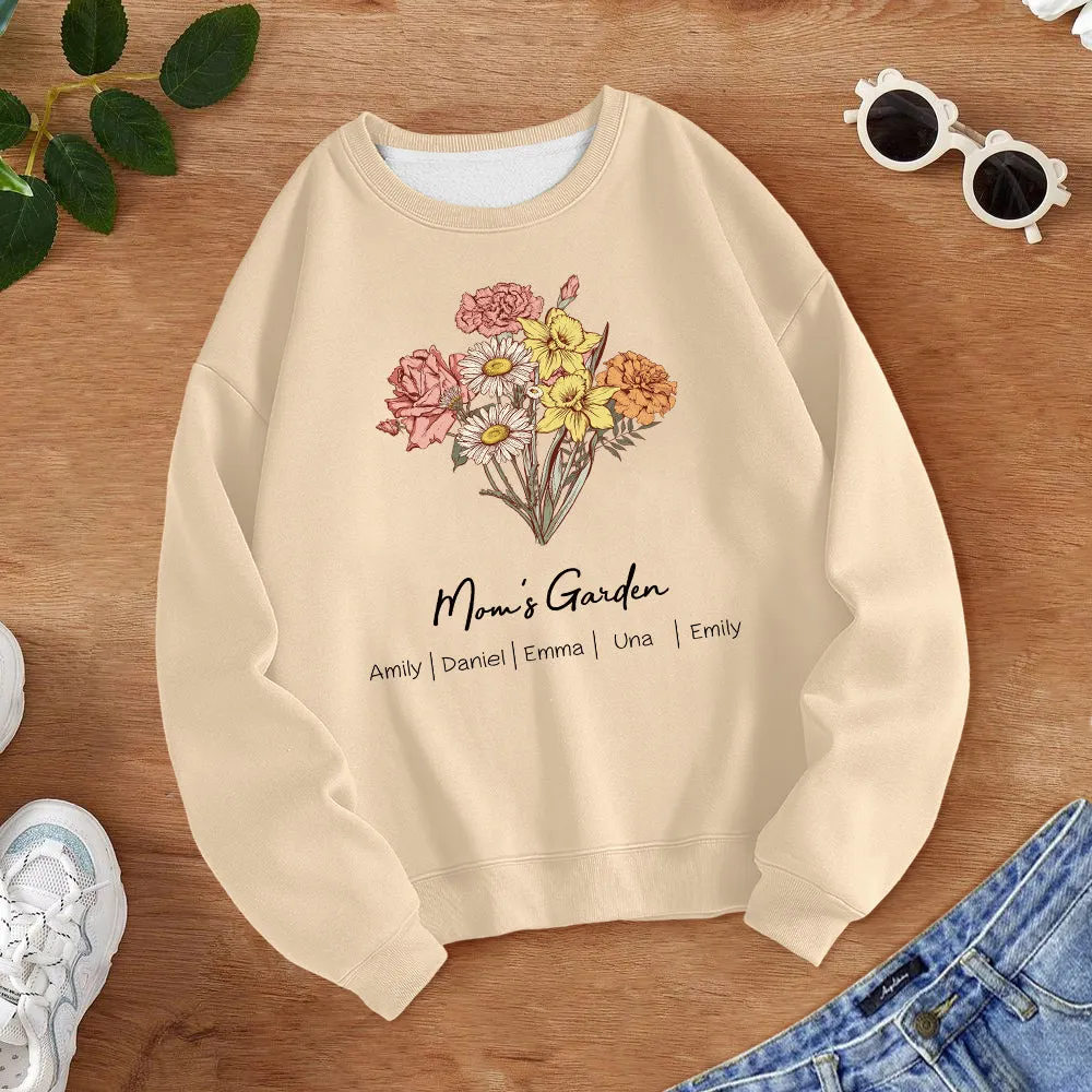 Personalized Birth Flower Bouquet Sweatshirt Custom Birth Flower Hoodie Gifts for Her