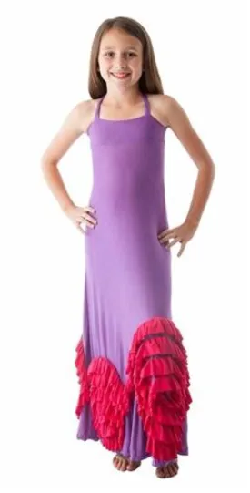 Pixie Girl Full Bloom Maxi Dress Purple & Fuchsia