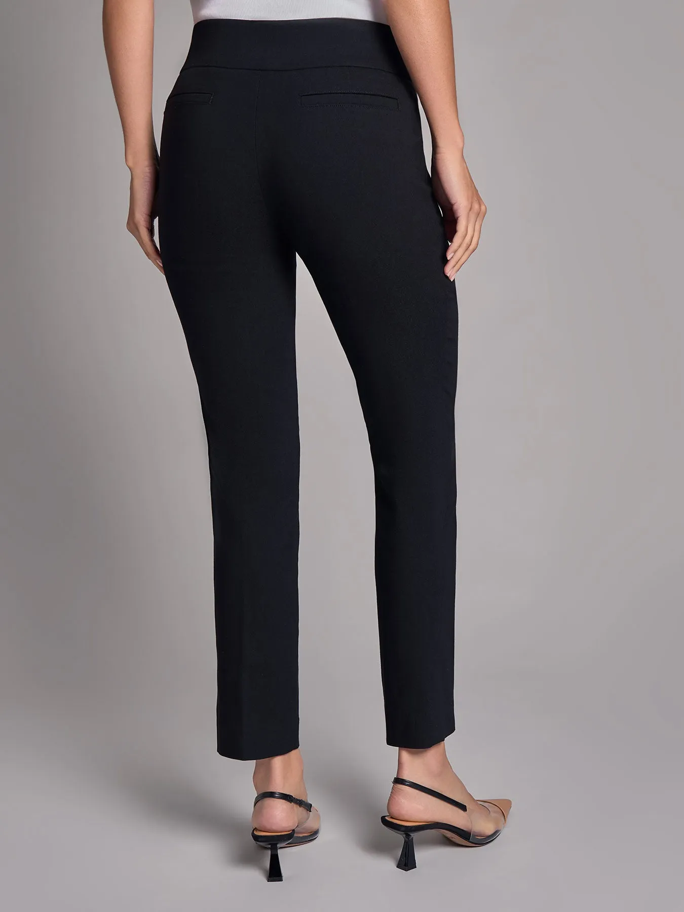 Plus Pull-On Straight Leg Pants, Stretch Twill