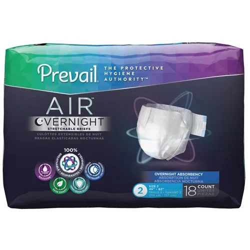 Prevail Air Overnight Briefs Unisex Tab Closure Size 2