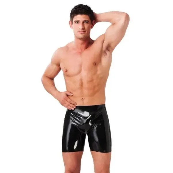 Rimba Black Latex Bermuda Short Briefs for Men