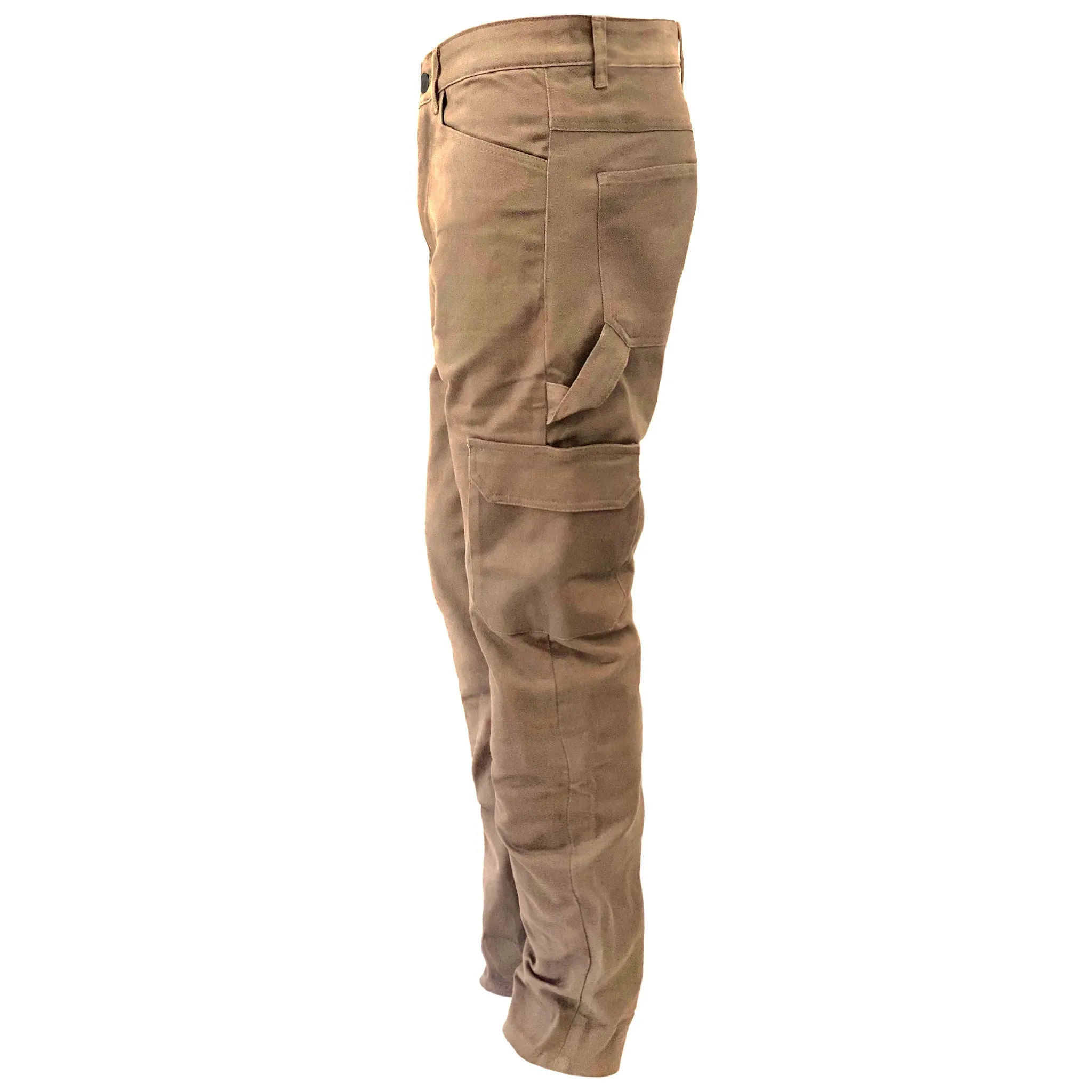 SALE Relaxed Fit Cargo Pants - Khaki Solid with Pads