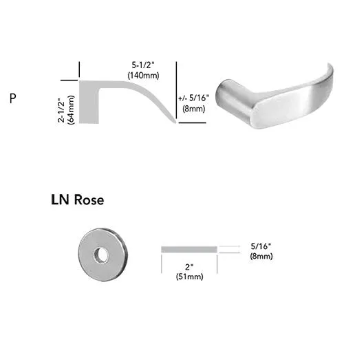 Sargent 8215 LNP Passage or Closet Mortise Lock, P Lever, LN Rose