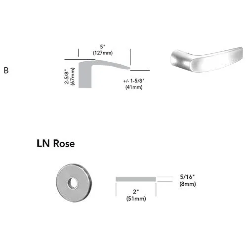 Sargent 8243 LNB Apartment Corridor Door Mortise Lock, B Lever, LN Rose