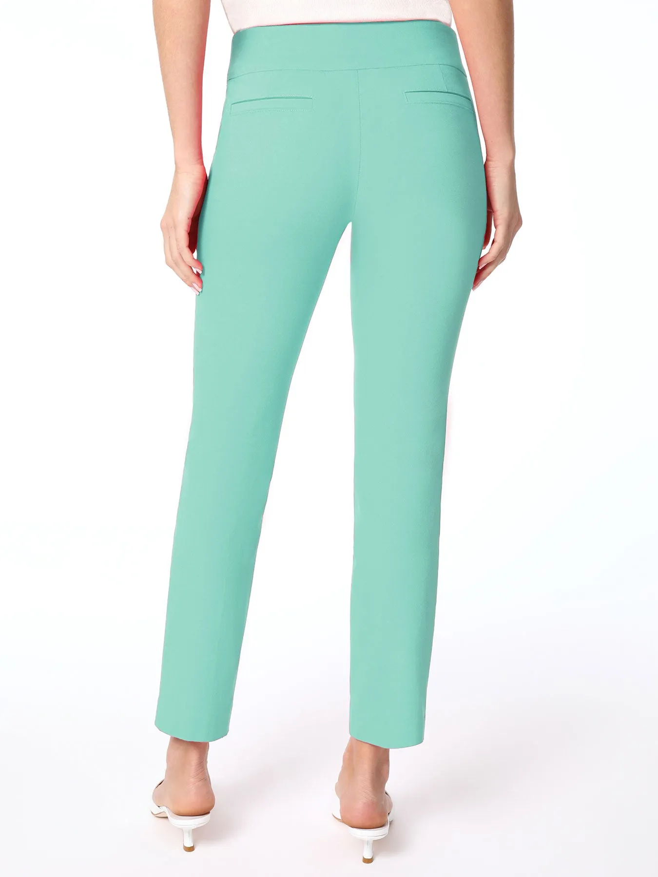 Solid Stretch Pull-On Straight Leg Pant