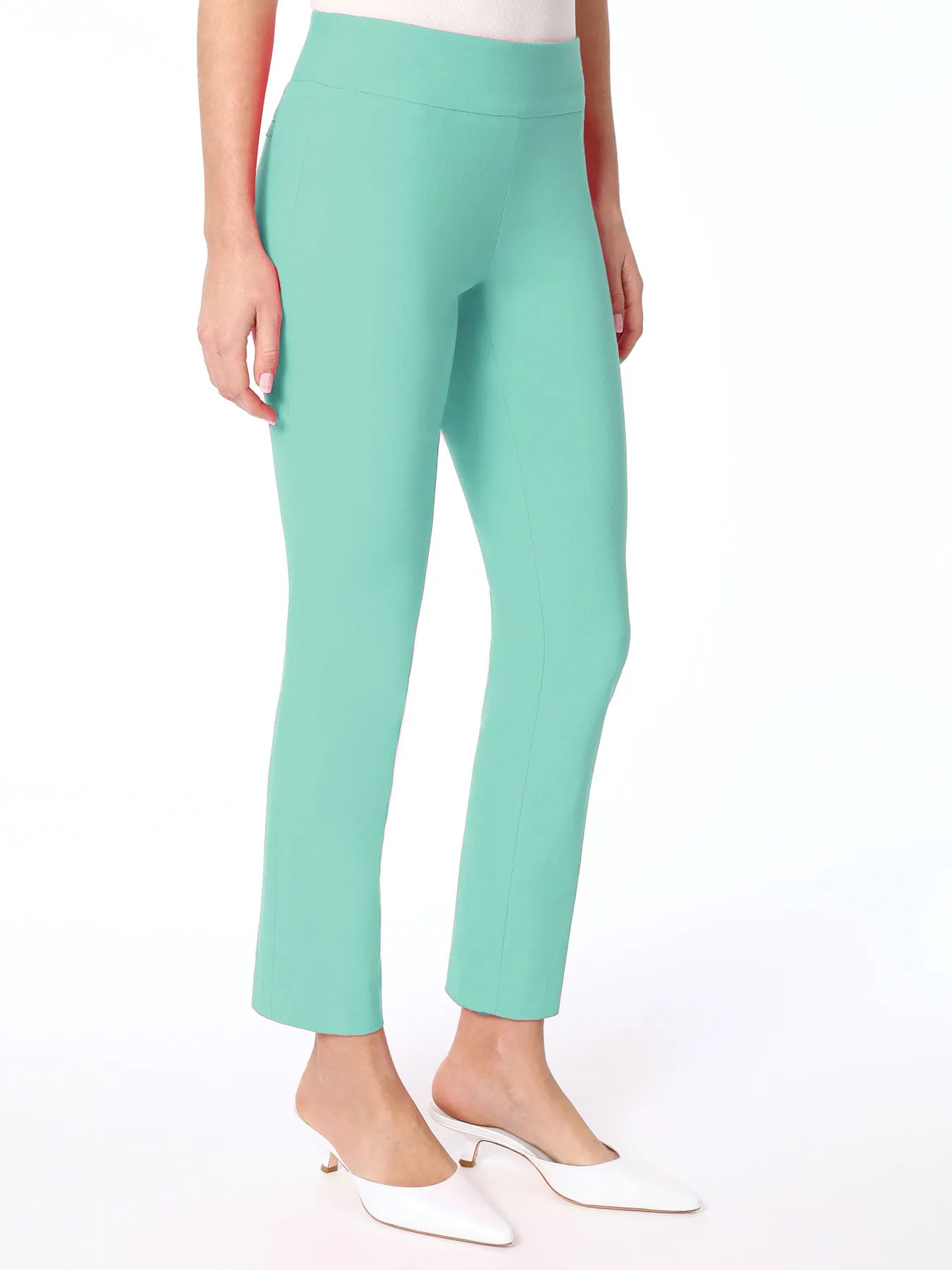 Solid Stretch Pull-On Straight Leg Pant