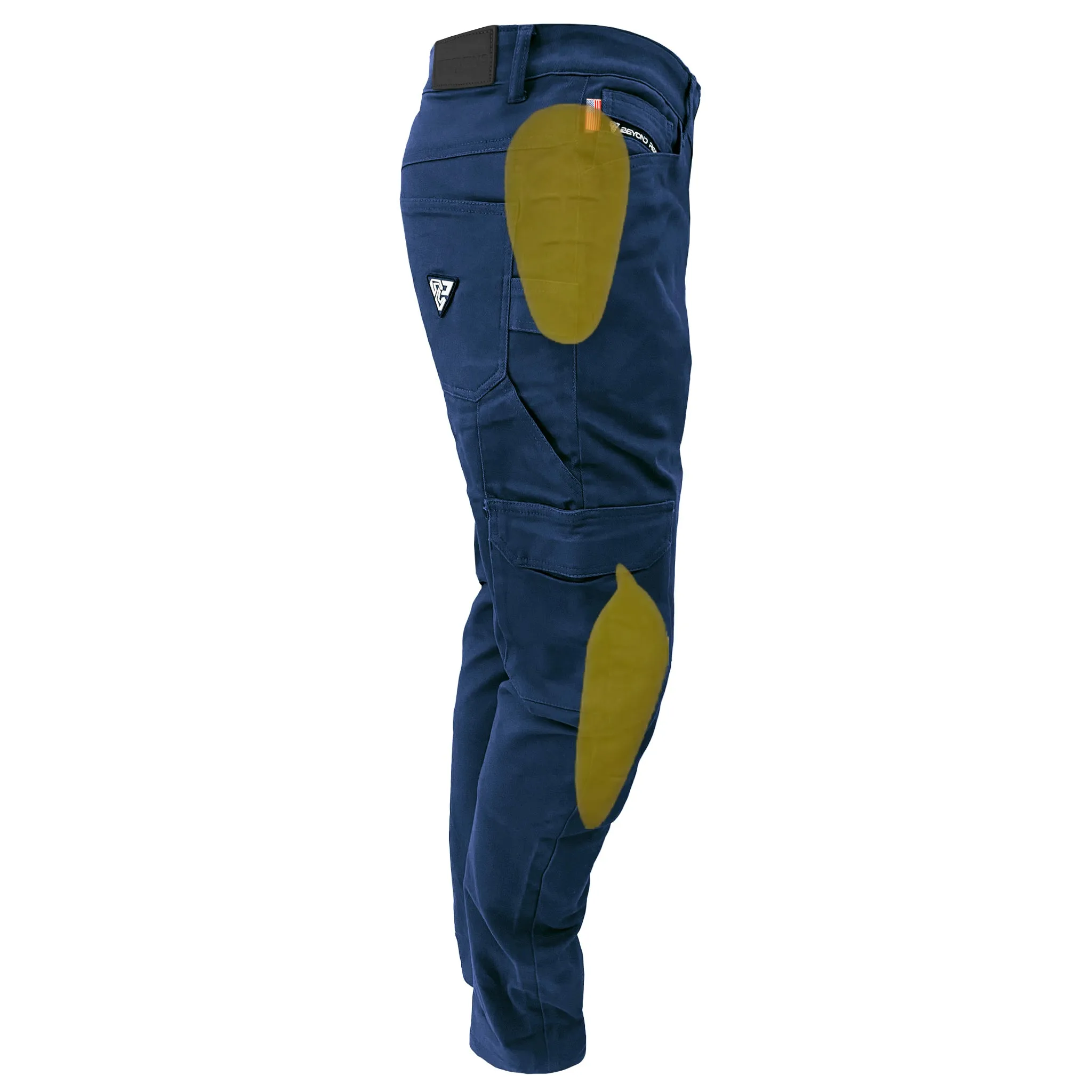 Straight Leg Cargo Pants - Navy Blue with Pads