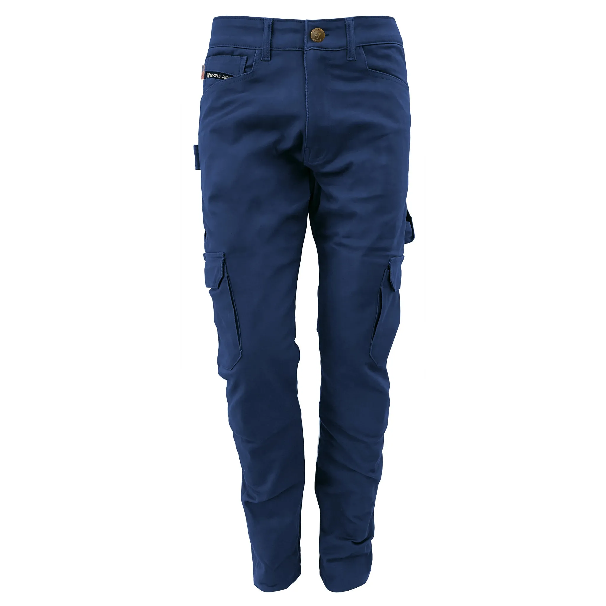 Straight Leg Cargo Pants - Navy Blue with Pads