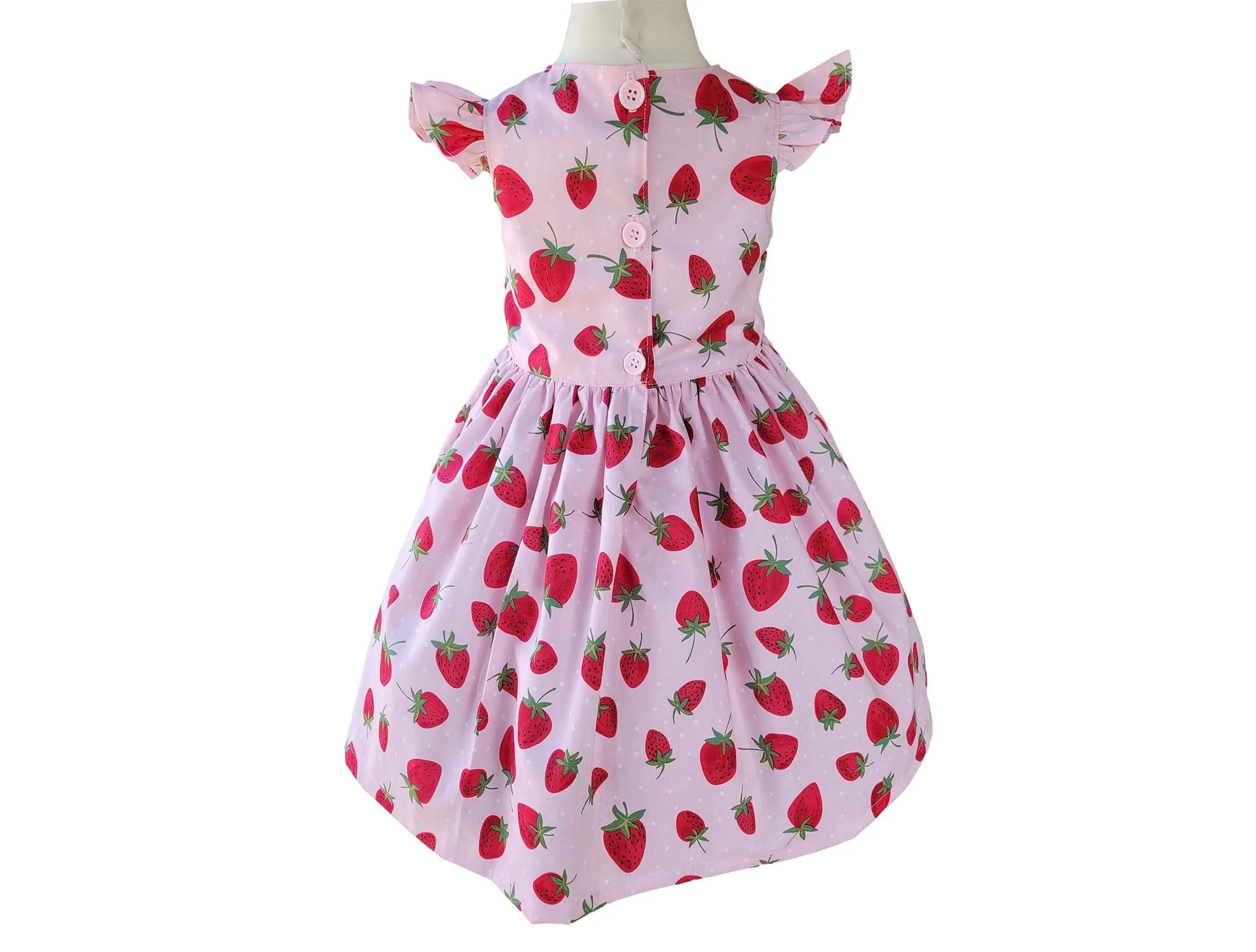 Strawberries Dress, Strawberry Birthday Dress, Girl Birthday Party Dress, Toddler Strawberry Birthday Dress, Girls Dress,   Hand Made dress